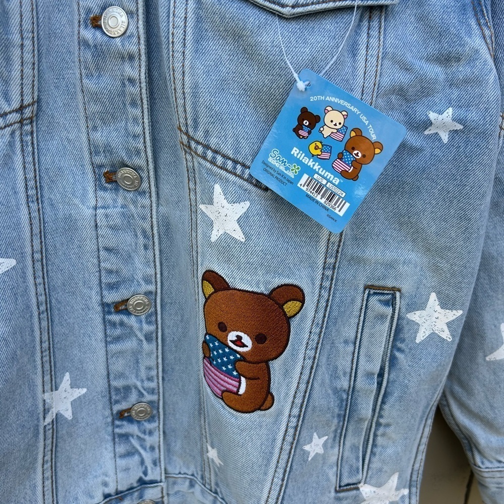 NWT Rilakkuma San Rio X Original 20th Anniversary Denim Jacket Limited Edition M - Picture 2 of 8